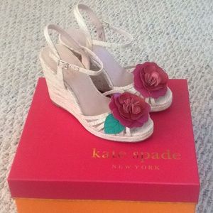 🆕 Authentic KATE SPADE roses espadrilles wedge
